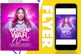 design event flyer, church flyer, party or postcard layout
