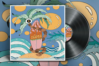 design an unique single cover art with my drawing style