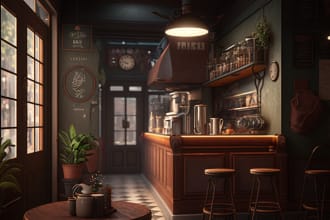 create a cozy coffee shop soundscape