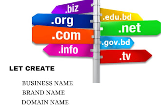 provide 5 professional domain name business name and brand name