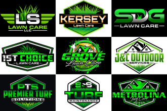 super landscape, grass trimming, and lawn care logo design