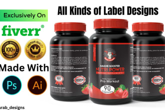 do premium label design, supplement label design and packaging design