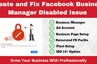 create and fix facebook business manager, ads account