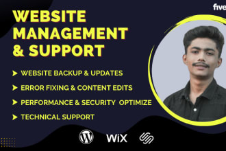 maintain, keep your wordpress, wix, squarespace website update and manage it