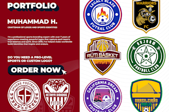 design professional sports soccer football basketball club logo for your team