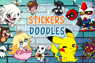 make cute kawaii stickers, illustrations and doodles