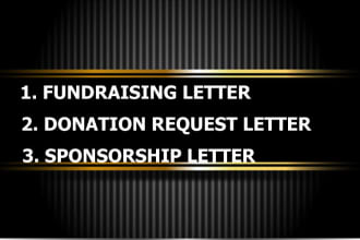 write a fundraising, grant, donation or sponsorship letter for nonprofit