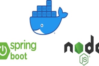 develop full stack microservices springboot and nodejs web app
