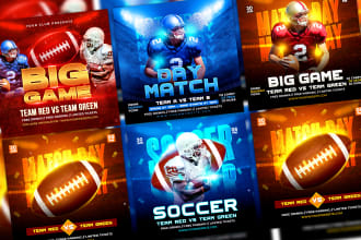 design sports fitness gym basketball football events church flyer or poster