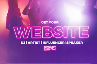 do professional website for artist, dj, influencer and company