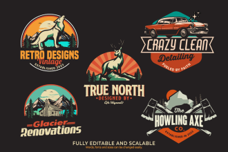 do vintage retro logo, badge, tshirt design