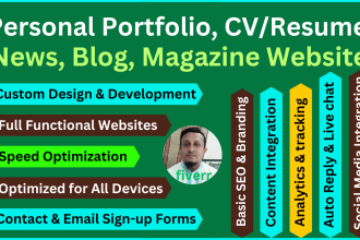 make news, blog, magazine, personal portfolio, CV or resume website