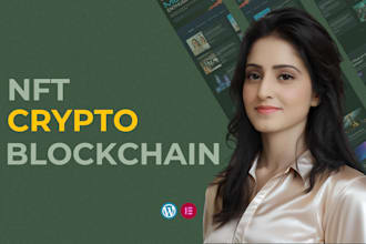 design nft, blockchain or crypto landing page using wordpress elementor pro