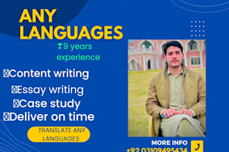 translate any languages and im expert in translation