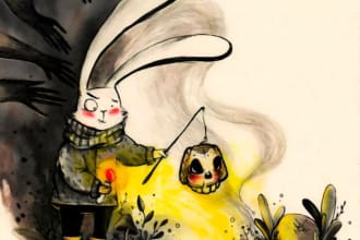 draw wonderful or attractive children storybook illustration