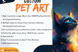 create custom cat art and dog art