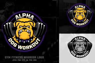 do modern gym, fitness, warrior, and sports logo design