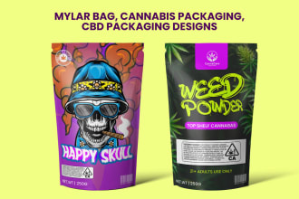 design mylar bag, cannabis, tincture and pouch design