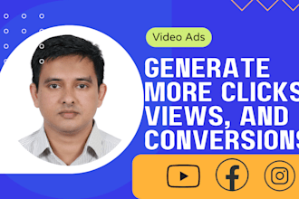 create video ads for you on youtube, facebook, and instagram