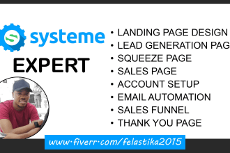setup landing page and sales funnel in systeme io
