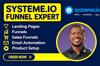 build a systeme io landing page, funnel and sales funnel