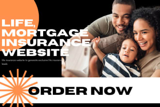 create life, mortgage protection, term insurance agency UI UX website, lead