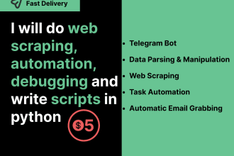 do web scraping, automation, debugging,data entry and scripts in python