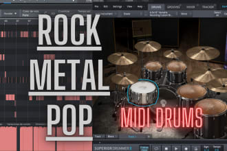 program midi drums for your rock, pop, metal song