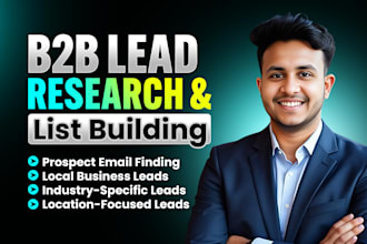 build b2b lead generation, lead research, prospect email list for business leads