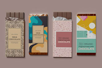 do creative chocolate bar label packaging design
