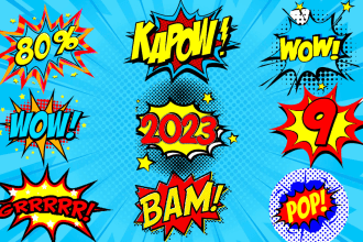 do comic,bubble,pop art logo,label or banner