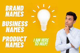 create stunning brand, business or product name and slogan