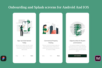 design onboarding screens and splash screens for mobile apps