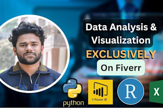 perform data analysis and visualization with python, r,power bi,excel,spss,sql