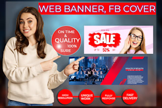 design web header, banner, fb cover and facebook ads cover