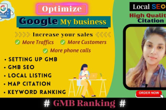 create, optimize google my business for local SEO gmb ranking