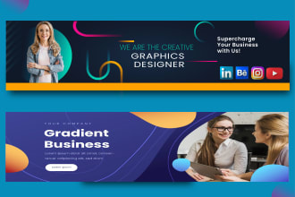 design linkedin, facebook, youtube banner and cover