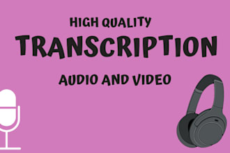 transcribe audio to text or do quality english transcription