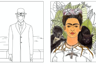coloring page or line art from photo