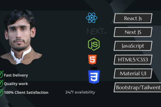 be front end web developer in react js and next js
