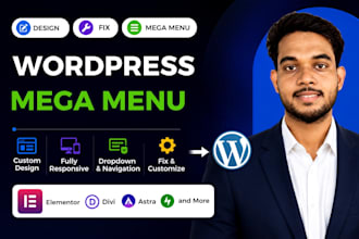 create or fix wordpress megamenu, dropdown, uber, navigation, mobile menu
