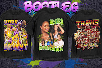 do vintage 90s bootleg rap nba all sports t shirt design