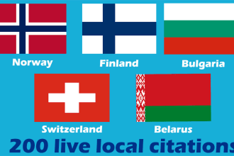 do 200 live local citations finland, norway, belarus switzerland, bulgaria seo
