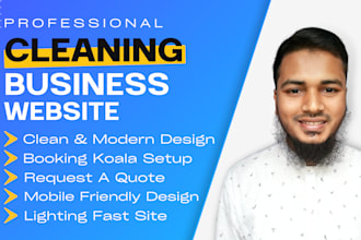 design cleaning business website, booking koala, office cleaning service website