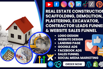 real estate construction leads scaffolding demolition plastering hvac website