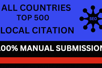 best high quality 500 all countries local citation for seo