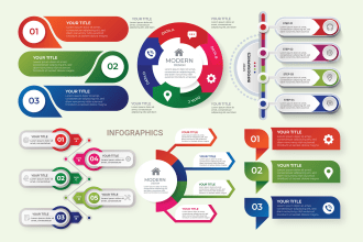 design steps, roadmaps or timeline infographics for your project