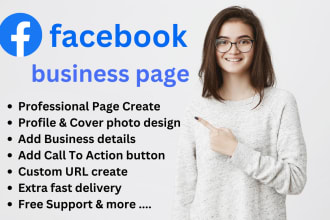 create, setup, optimize and design a professional facebook business page