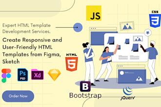 create responsive and userfriendly HTML templates from figma, sketch