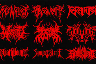 design death metal, black metal and heavy metal logo for your band